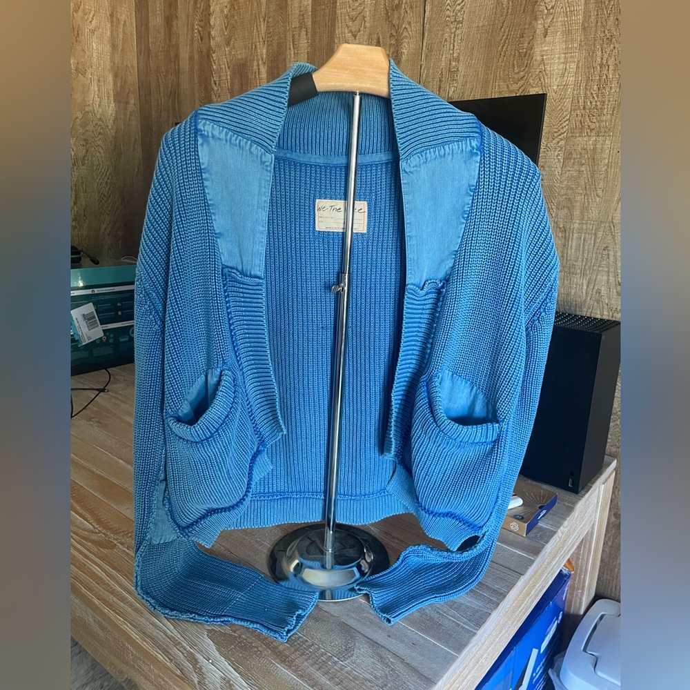 Free people blue croquet cardigan